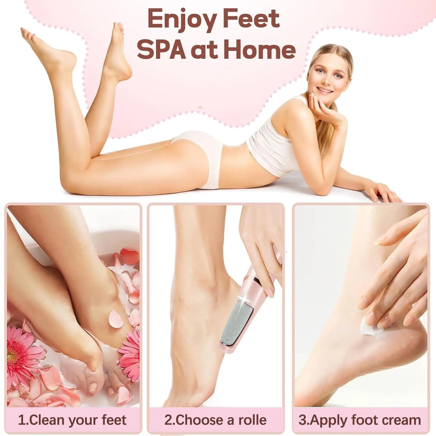 Elementify™ Cordless Pedicure with 2 Roller[8 Hrs Battery Backup]